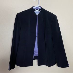 Jessica Howard 3 Piece Skirt Suit Black & Purple